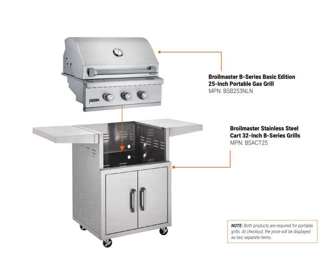 Broilmaster B-Series Basic Edition 25-Inch Portable Gas Grill | 3-Burner Broilmaster B-Series Basic Edition 25-Inch Portable Gas Grill | 3-Burner