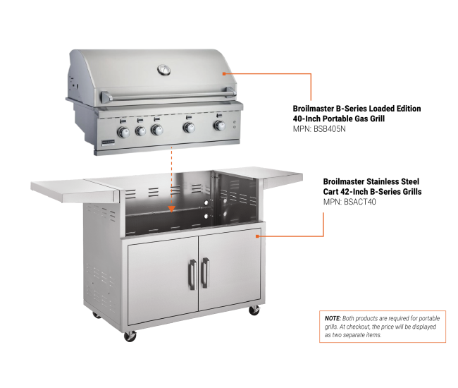 Broilmaster B-Series Loaded Edition 40-Inch Portable Gas Grill | 5-Burner Broilmaster B-Series Loaded Edition 40-Inch Portable Gas Grill | 5-Burner