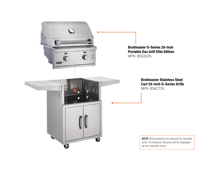 Broilmaster G-Series 26-Inch Portable Gas Grill Elite Edition | 2-Burner Broilmaster G-Series 26-Inch Portable Gas Grill Elite Edition | 2-Burner