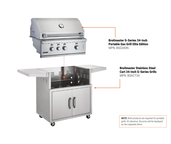 Broilmaster G-Series 34-Inch Portable Gas Grill Elite Edition | 3-Burner Broilmaster G-Series 34-Inch Portable Gas Grill Elite Edition | 3-Burner